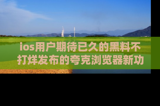 ios用户期待已久的黑料不打烊发布的夸克浏览器新功能上线啦！