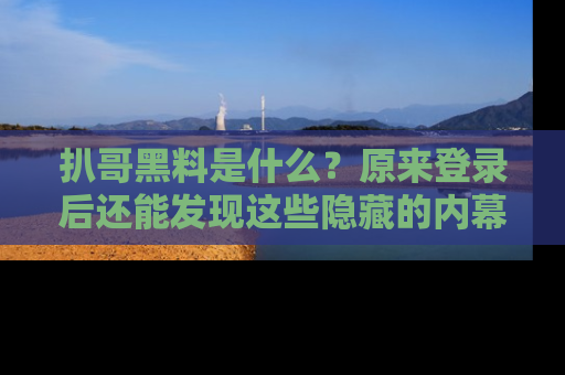 扒哥黑料是什么？原来登录后还能发现这些隐藏的内幕！