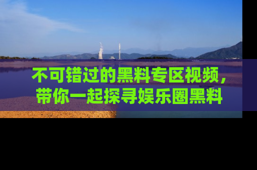 不可错过的黑料专区视频，带你一起探寻娱乐圈黑料