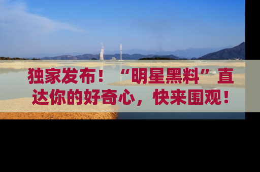 独家发布！“明星黑料”直达你的好奇心，快来围观！