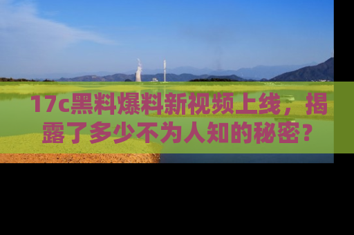 17c黑料爆料新视频上线，揭露了多少不为人知的秘密？
