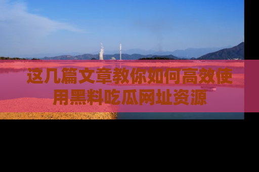 这几篇文章教你如何高效使用黑料吃瓜网址资源